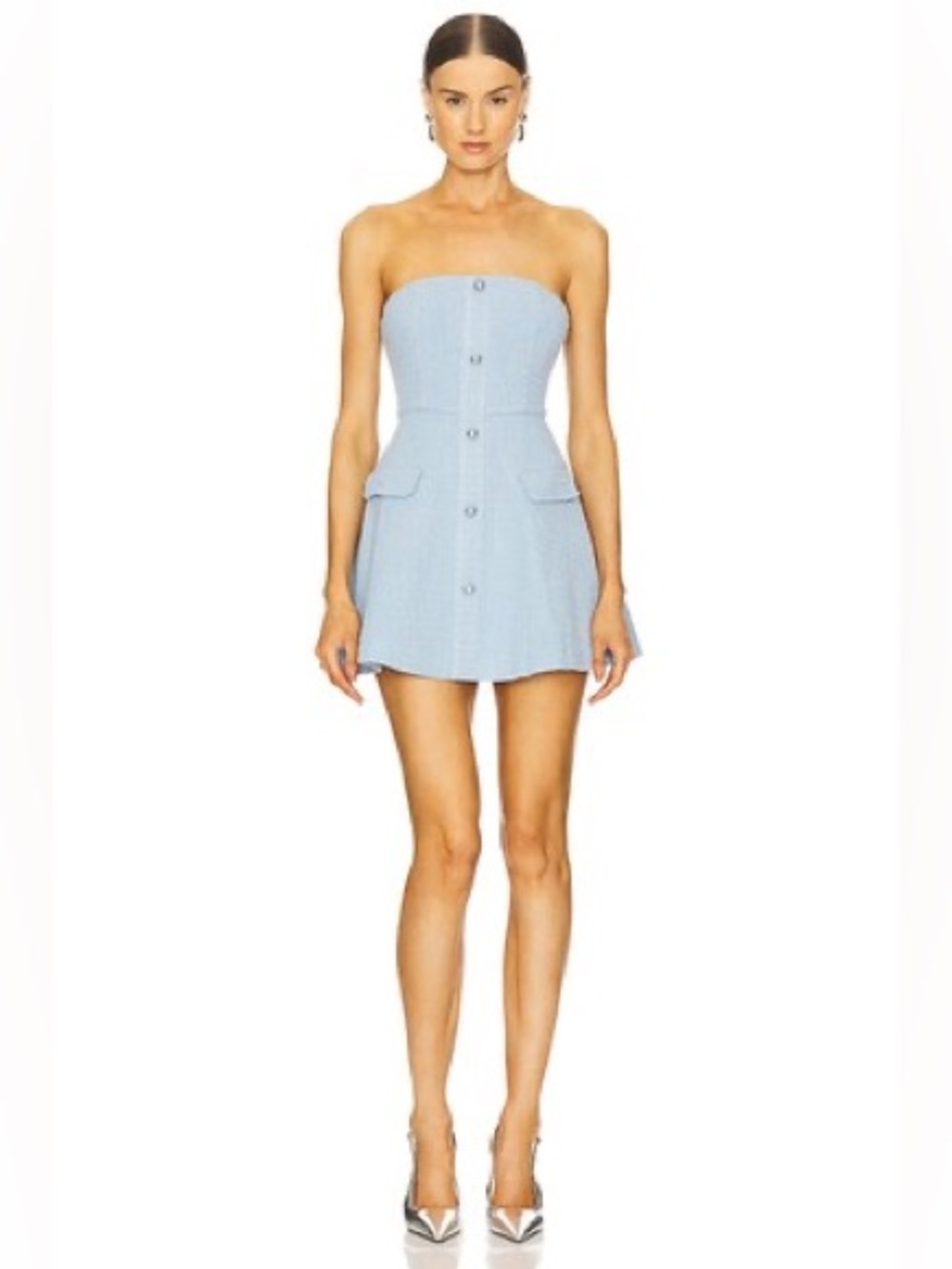 MORE TO COME 
Anwen Mini Dress in Baby Blue